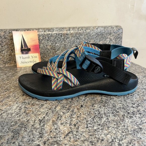Chaco ZX/1 Ecotread Sandal Youth Girls Sandal size 4 Fiesta‎ Multi Color GUC - Picture 1 of 9